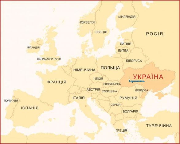 На карті Європи
