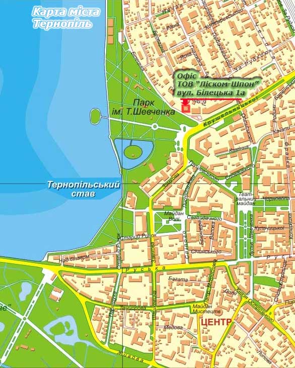 Офіс на карті Тернополя